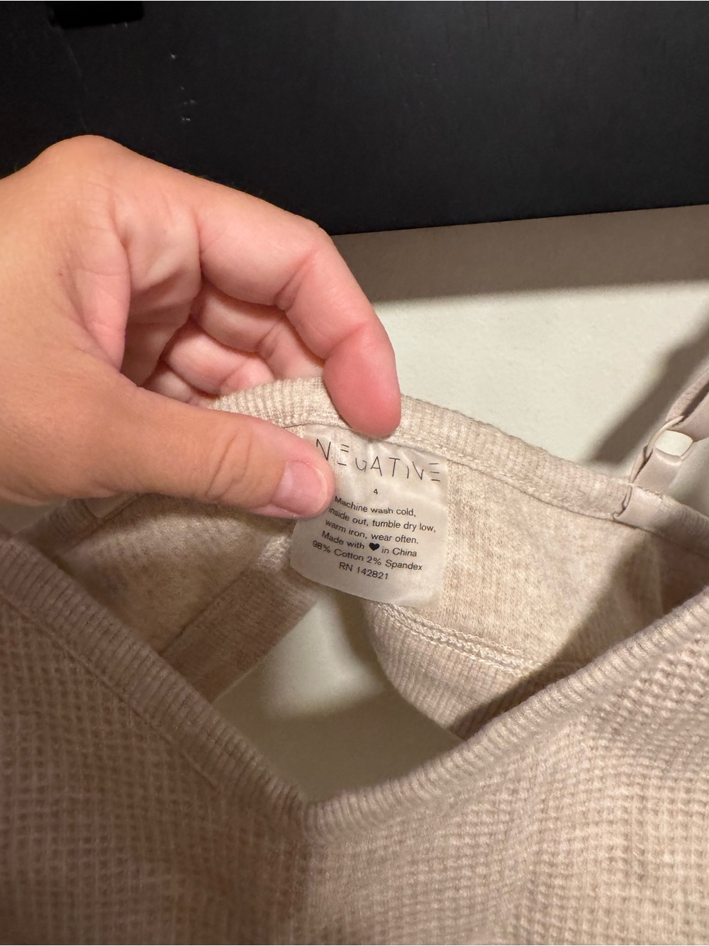 Negative Underwear Waffle Knit Lounge Bralette Size 4 - Picture 3 of 4